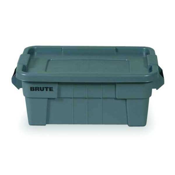 Storage Tote,  Gray,  Plastic,  27 7/8 in L,  16 1/2 in W,  10 3/4 in H,  14 gal Volume Capacity