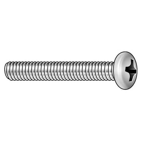 M4-0.70 x 9.25 mm Phillips Pan Machine Screw,  Zinc Plated Steel,  25 PK