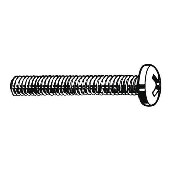 #4-40 x 1/2 in Phillips Pan Machine Screw,  Plain Stainless Steel,  100 PK