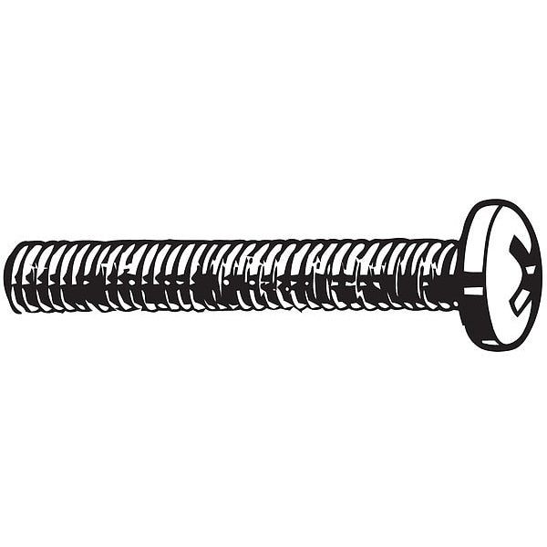 #10-32 x 1/2 in Phillips Pan Machine Screw,  Zinc Plated Steel,  100 PK