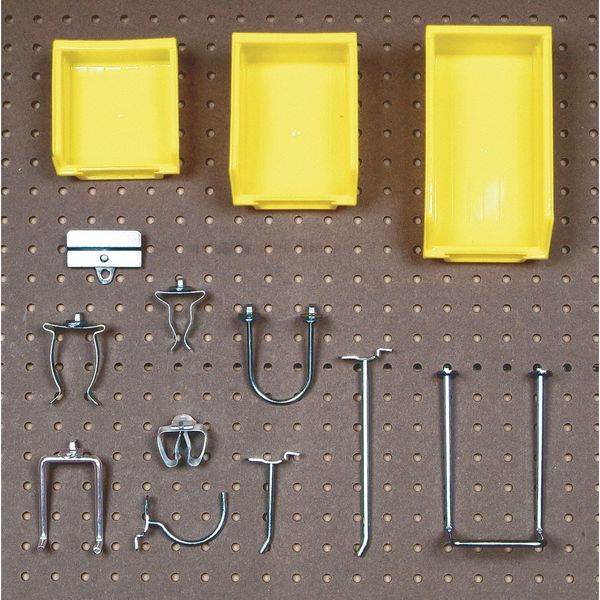 95 pc. Steel Pegboard Hook & Bin Assortment for 1/8 In. and 1/4 In. Pegboard (85 Asst Hooks & 10 Bins)