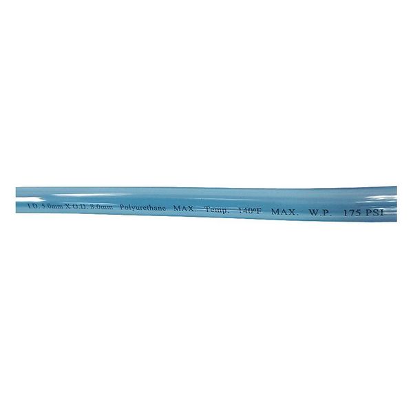 Tubing, 5 IDx8mm OD, 100 Ft, Clear Blue