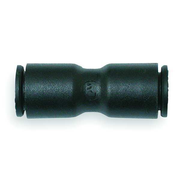 Nylon Union,  Push-to-Connect x Push-to-Connect,  For 3/8 in x 3/8 in Tube OD,  Black 10 PK