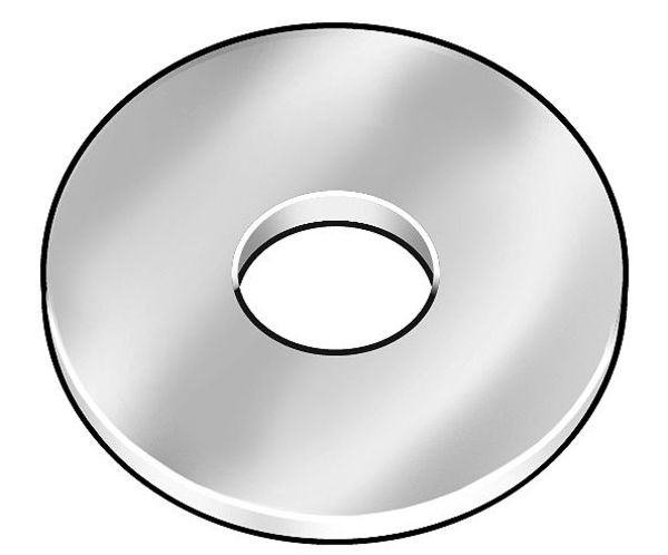 Round Rivet Washer,  3/16 in ID,  1/2 in OD,  Aluminum,  Plain Finish,  500 PK