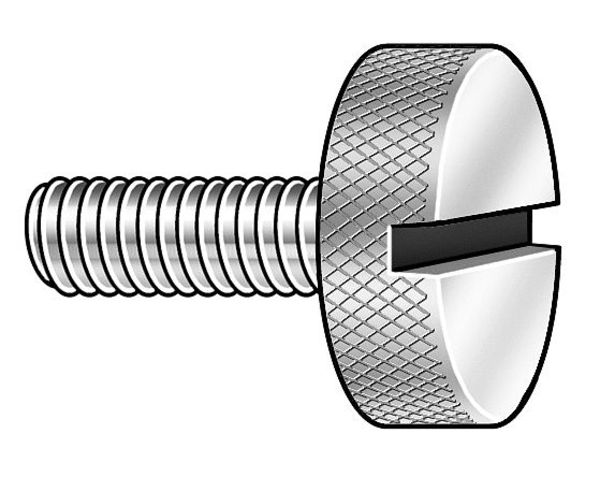 Thumb Screw,  #10-32 Thread Size,  Plain 18-8 Stainless Steel,  3/16 in Head Ht,  1/2 in Lg,  5 PK