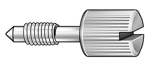 Captive Panel Screw,  #8-32 Thrd Sz,  3/4 in Lg,  7/32 in Thrd Lg,  Knurled,  Passivated