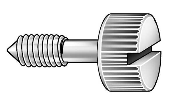 Captive Panel Screw,  #8-32 Thrd Sz,  3/4 in Lg,  3/8 in Thrd Lg,  Knurled,  Passivated