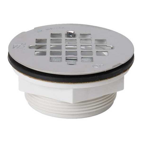 Shower Drain, Compression, PVC, SS Grid