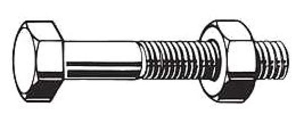 Grade A325,  5/8"-11 Structural Bolt,  Hot Dipped Galvanized Steel,  6 in L,  10 PK