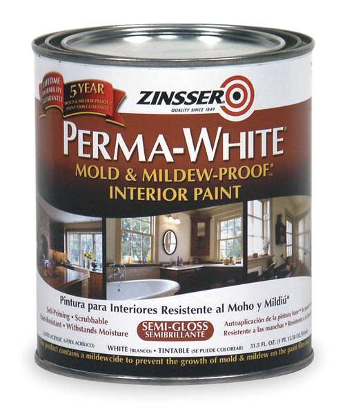 Interior Paint, Semi-Gloss, WaterBase, Semi-gloss, 1 qt