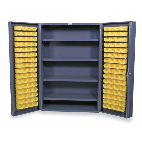 Extra-Heavy Duty Bin Cabinet,  48 in W,  72 in H,  24" D,  128 Bins