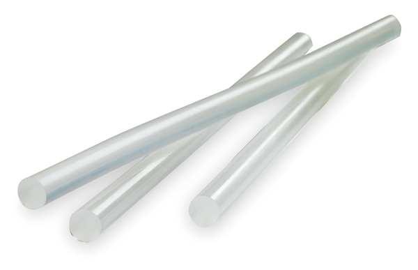 Hot Melt Adhesive,  Clear,  1/2 in Diameter,  12 in Length,  50 sec Begins to Harden