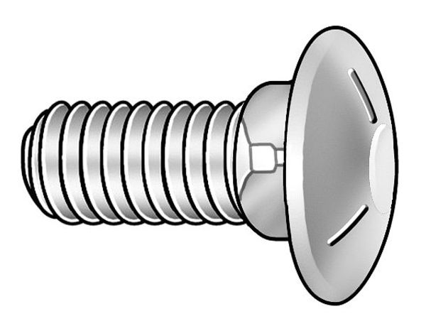 Carriage Bolt, 5/16-18x2 1/2, Pk100