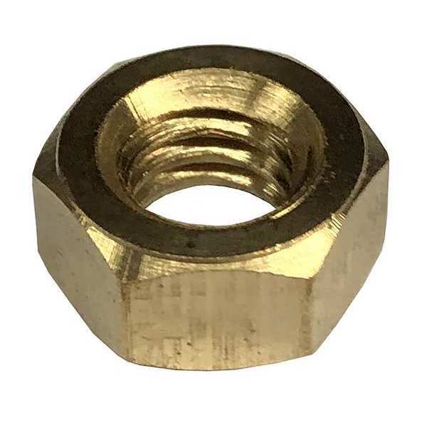 Hex Nut,  3/8"-16,  Brass,  Not Graded,  Plain,  21/64 in Ht,  50 PK