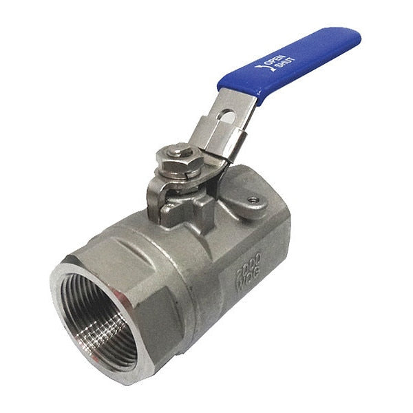 2" FNPT Stainless Steel Ball Valve Inline