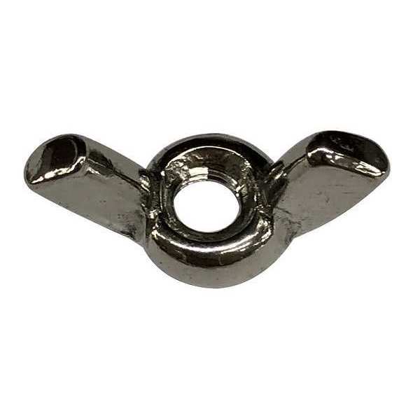 Wing Nut,  #10-32,  Stainless Steel,  Plain,  0.469 in Ht,  0.91 in Max Wing Span,  25 PK