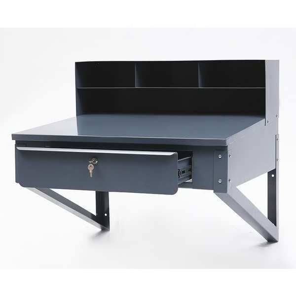 Shop Desk, 34-1/2 x 37-1/2 x 30 In, Gray