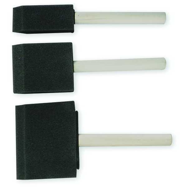 (1) Each 1" ,  2" ,  and 3" Flat Sash Paint Brush Set,  Foam Bristle,  Unfinished Wood Handle,  1