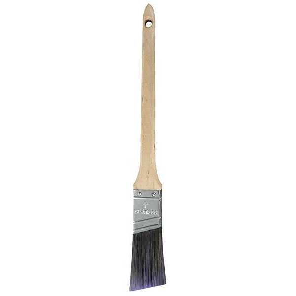 1" Angle Sash Paint Brush,  Polyester Bristle,  Sealed Wood Handle