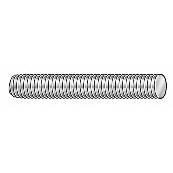 Fully Threaded Stud,  3/8"-16,  2 in,  Steel,  Grade 2,  Zinc Plated Finish,  25 PK