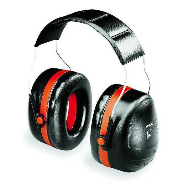 Peltor Optime 105 Over-the-Head Ear Muffs,  H10A,  Passive Protection,  NRR 30 dB,  Black/Red