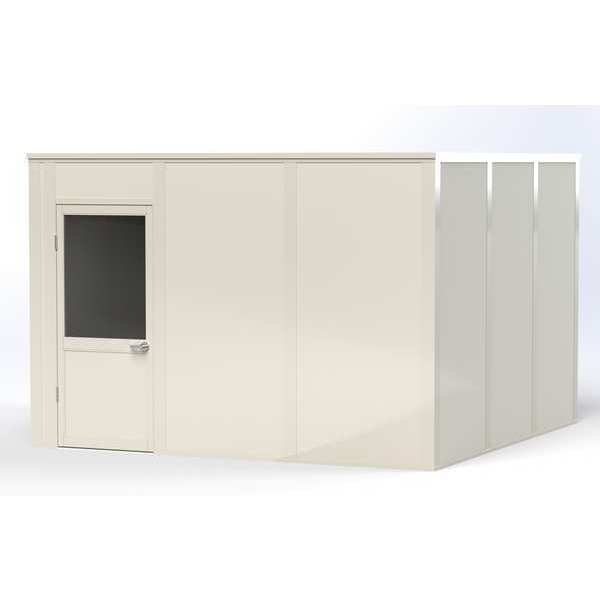 4-Wall Modular In-Plant Office,  8 ft H,  12 ft W,  12 ft D,  White
