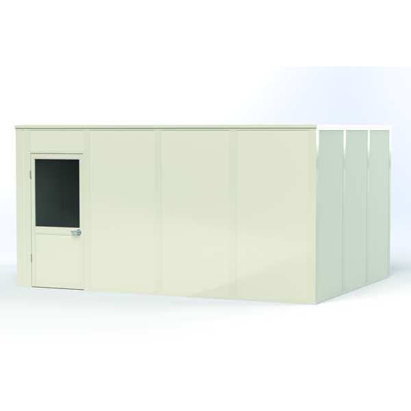 4-Wall Modular In-Plant Office,  8 ft H,  16 ft W,  12 ft D,  White