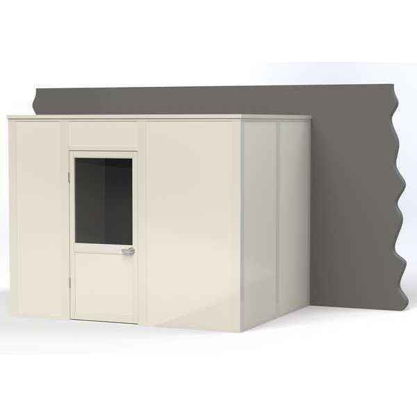 3-Wall Modular In-Plant Office,  8 ft H,  10 ft W,  8 ft D,  White