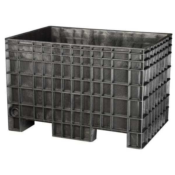 Black Bulk Container,  Plastic,  13.8 cu ft Volume Capacity