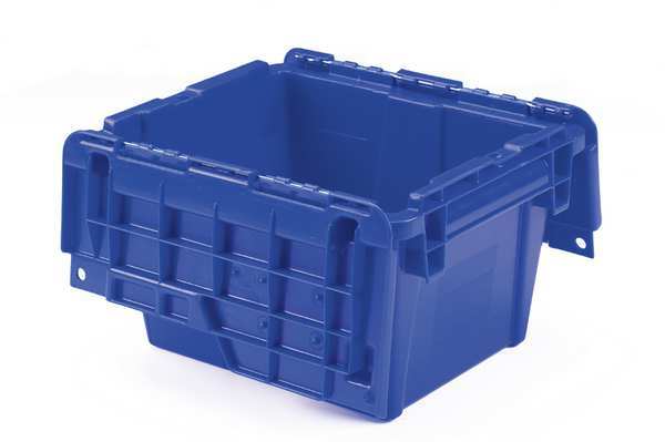 Blue Attached Lid Container,  Plastic