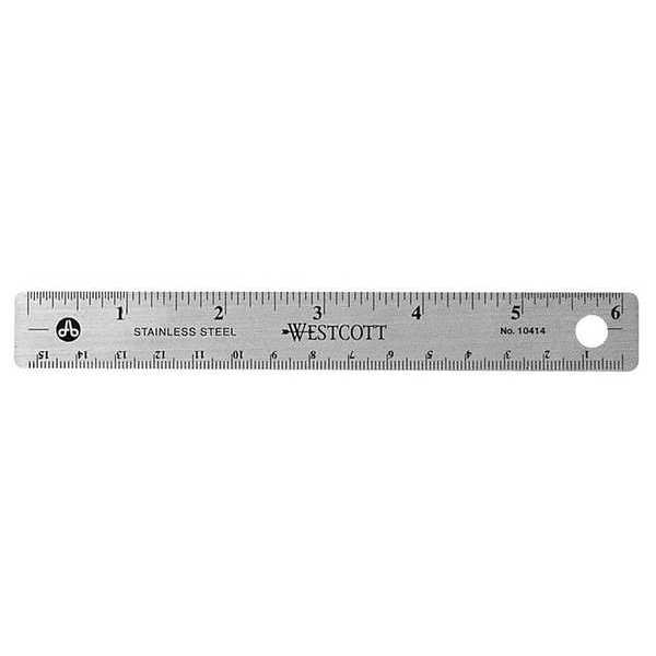 Ruler, 6 Inch, Stainless Steel