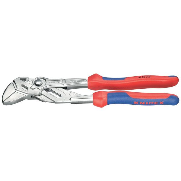 10 in Knipex Cobra Straight Jaw Plier Wrench Smooth,  Bi-Material Grip