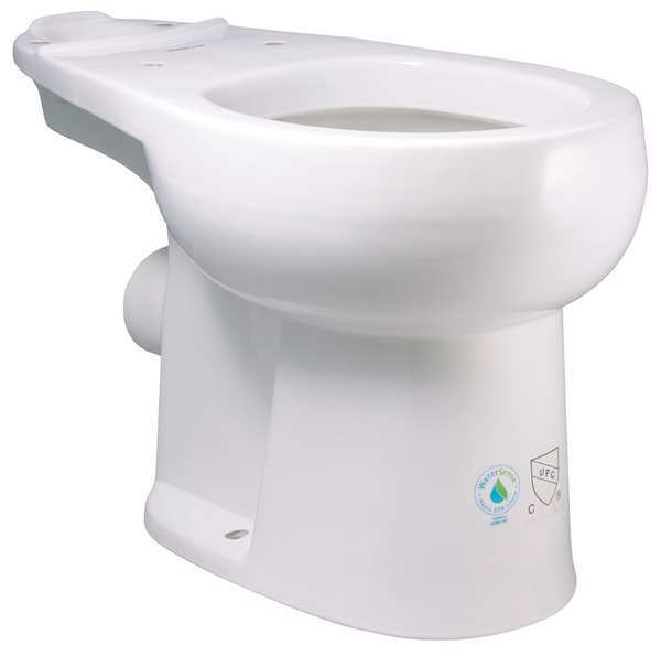 Toilet Bowl,  1.28 gpf,  Gravity Fed,  Floor with Back Outlet Mount,  Round,  White