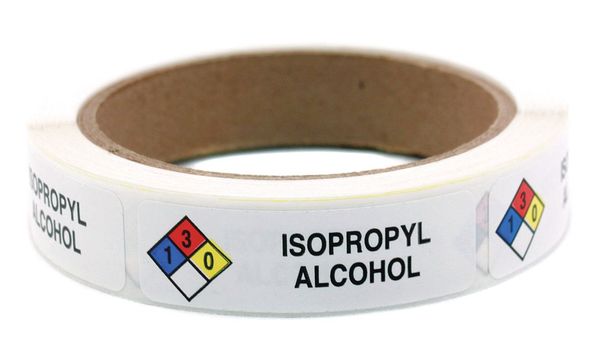 HMIG Label, 3/4" x 2-1/2", Isopropyl, PK250