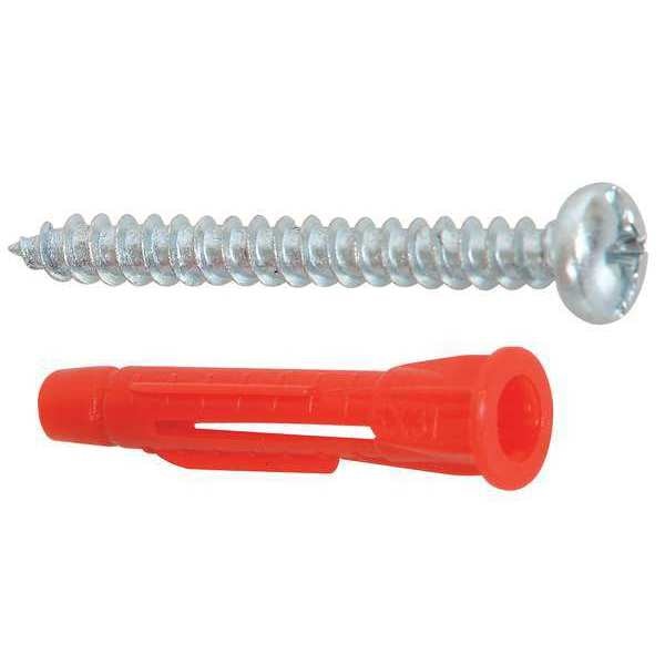Screw Anchor,  1-1/4" L,  Polyethylene