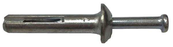 Nail Drive Anchor,  1/4" Dia.,  1" L,  Alloy Steel Zinc Plated,  100 PK
