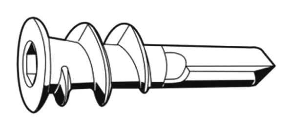 Screw Anchor,  1-11/16" L,  Nylon