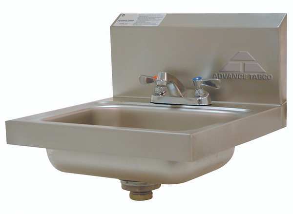 Hand Sink, Wall, 17-1/4 In. L, 17-1/4 In. W