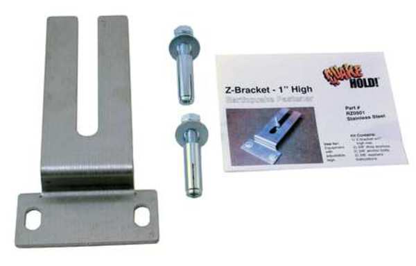 High Z-Bracket, 1 In, Stainless Steel