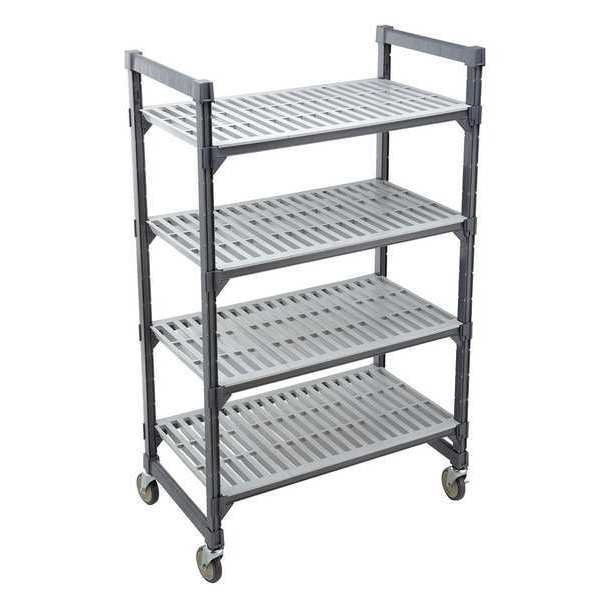 Starter Mobile Plastic Shelving Unit,  Vented Style,  18 in D,  48 in W,  78 in H,  4 Shelves