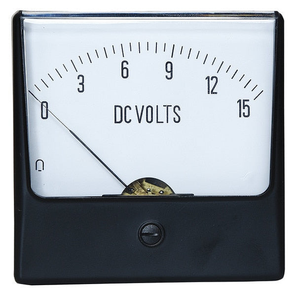 Analog Panel Meter, DC Voltage, 0-15 DC V