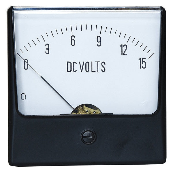 Analog Panel Meter, DC Voltage, 0-15 DC V