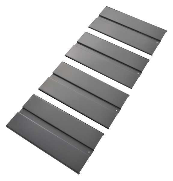 Decking,  Ribbed Steel,  48 in W,  24 in D,  Gray,  Powder Coated Finish,  Gauge: 20