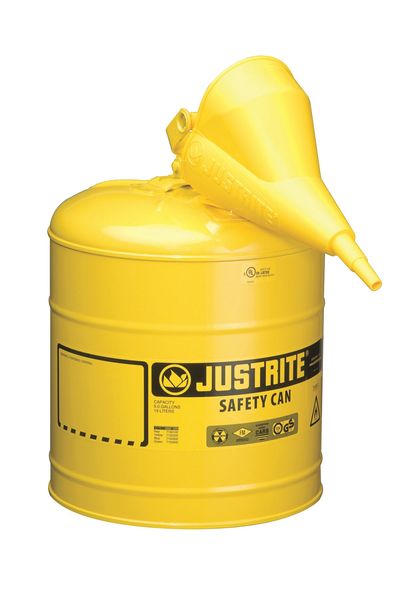 5 gal. Yellow Polypropylene,  Steel Type I Safety Can for Diesel