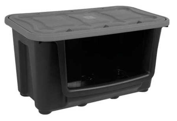 Stacking Container,  Black,  Polypropylene,  15 7/8 in L,  17 in W,  15 5/8 in H