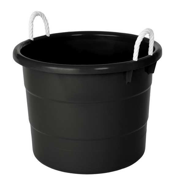 Storage Tub w/ Rope Handles,  18 Gal,  Black