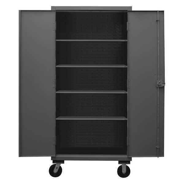 Solid Door Mobile Janitorial Cabinet,  Gray