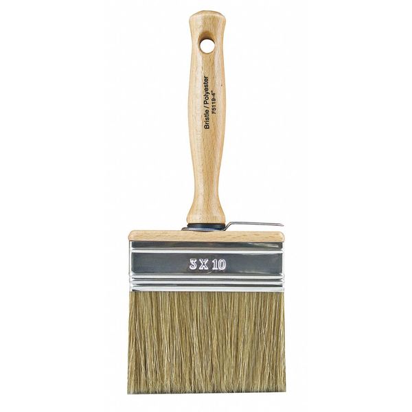4" Flat Sash Paint Brush,  Polyester Bristle,  Threaded Hardwood Handle