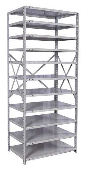 Metal Antimicrobial Shelving Unit,  12"D x 36"W x 87"H,  11 Shelves,  Steel