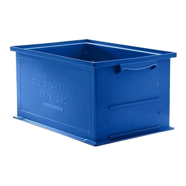 Straight Wall Container,  Blue,  Polyethylene,  19 in L,  13 in W,  5 in H,  0.42 cu ft Volume Capacity